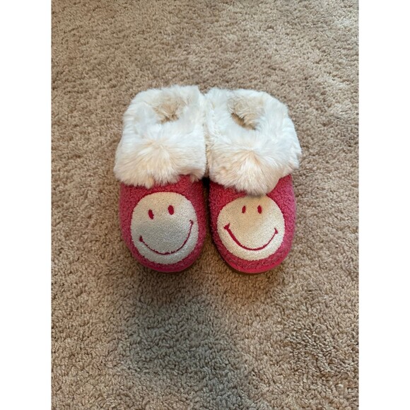 American Eagle Pink Smiley Face Slippers – Size 7 - Picture 1 of 3